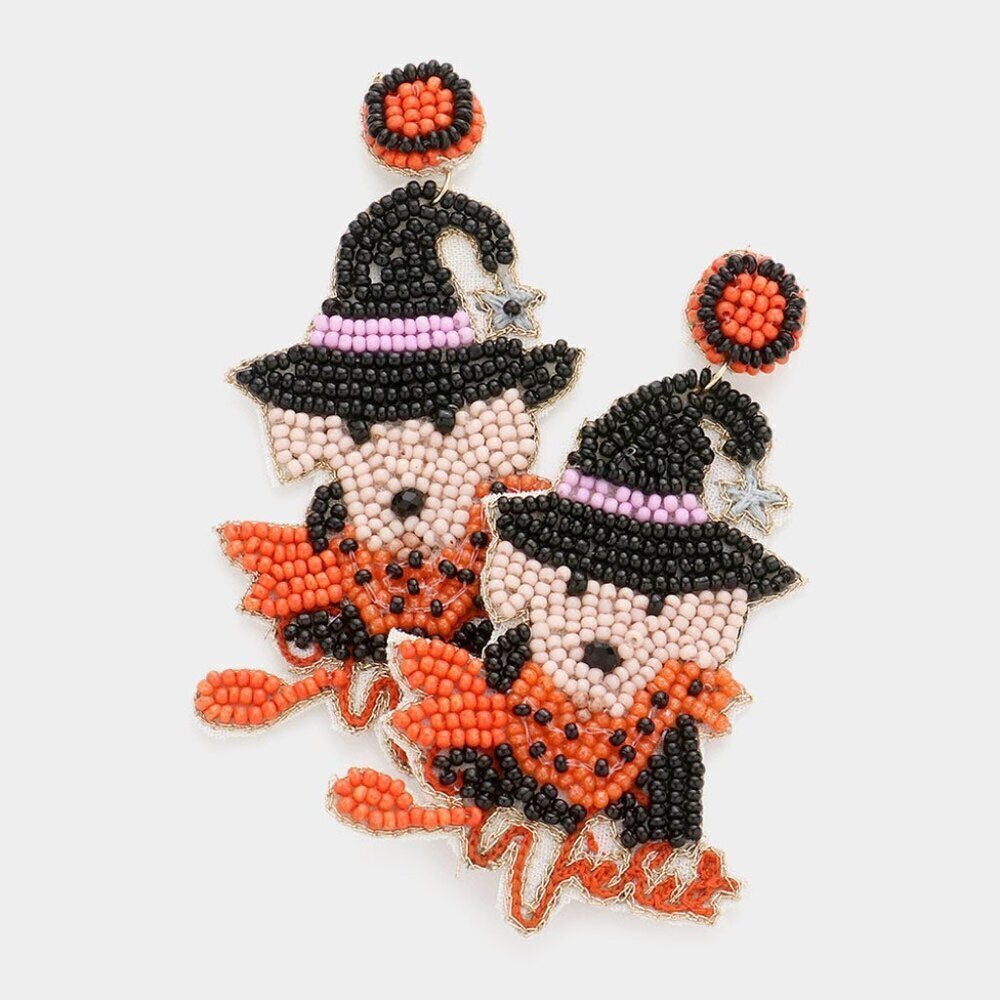 Wicked Witch Hat Dog Earrings